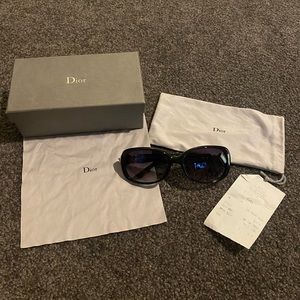 Black Dior Sunglasses with box and dust bag